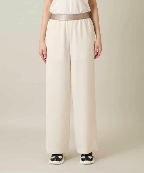 HIROKO KOSHINO / ヒロココシノ チノ・ワークパンツ | シャイニーウエストストレッチワイドパンツ /日本製/洗える | 詳細6