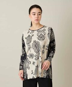 HIROKO KOSHINO / ヒロココシノ シャツ・ブラウス | ボタニカルプリントチュニック丈ブラウス /日本製/洗える