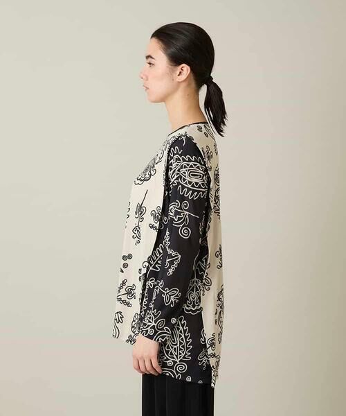 HIROKO KOSHINO / ヒロココシノ シャツ・ブラウス | ボタニカルプリントチュニック丈ブラウス /日本製/洗える | 詳細2