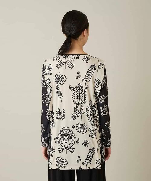 HIROKO KOSHINO / ヒロココシノ シャツ・ブラウス | ボタニカルプリントチュニック丈ブラウス /日本製/洗える | 詳細3