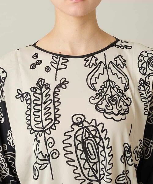 HIROKO KOSHINO / ヒロココシノ シャツ・ブラウス | ボタニカルプリントチュニック丈ブラウス /日本製/洗える | 詳細4