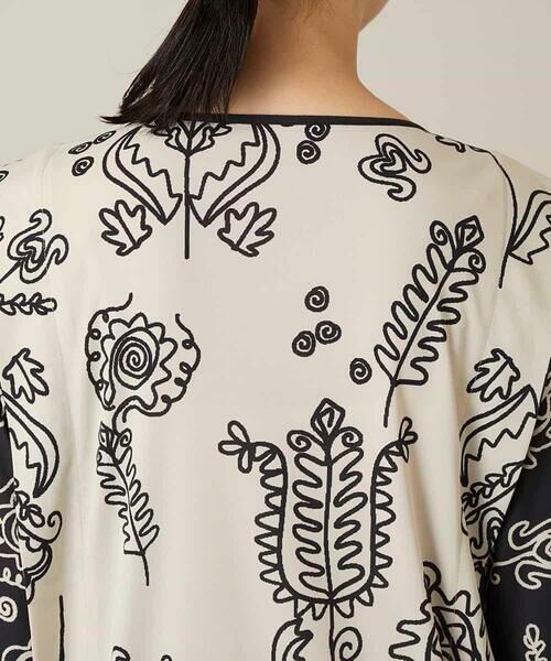 HIROKO KOSHINO / ヒロココシノ シャツ・ブラウス | ボタニカルプリントチュニック丈ブラウス /日本製/洗える | 詳細5
