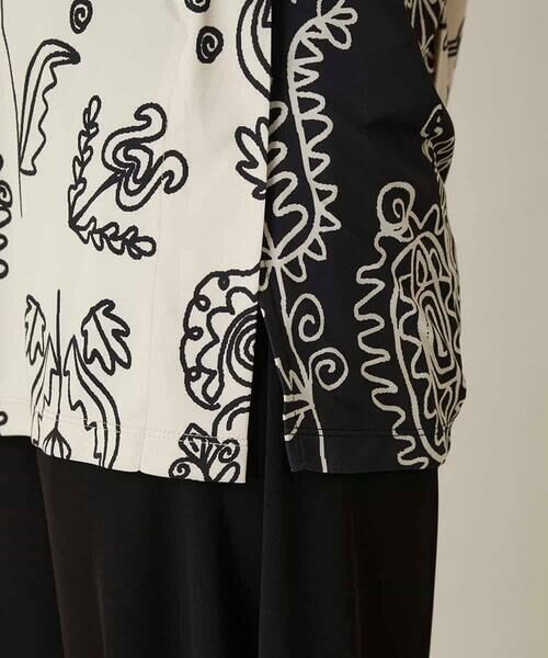 HIROKO KOSHINO / ヒロココシノ シャツ・ブラウス | ボタニカルプリントチュニック丈ブラウス /日本製/洗える | 詳細7