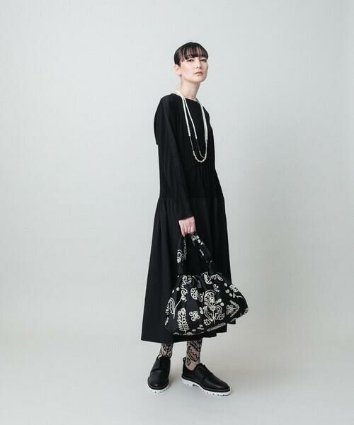 HIROKO KOSHINO / ヒロココシノ ロング・マキシ丈ワンピース | 異素材コンビネーションワンピース /日本製/洗える | 詳細14