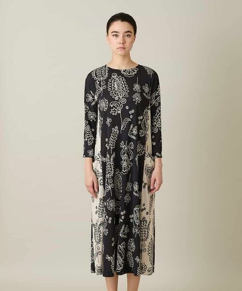 HIROKO KOSHINO / ヒロココシノ ロング・マキシ丈ワンピース | ボタニカルプリントサイドポケットワンピース /日本製/洗える | 詳細1