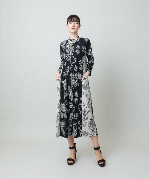 HIROKO KOSHINO / ヒロココシノ ロング・マキシ丈ワンピース | ボタニカルプリントサイドポケットワンピース /日本製/洗える | 詳細13