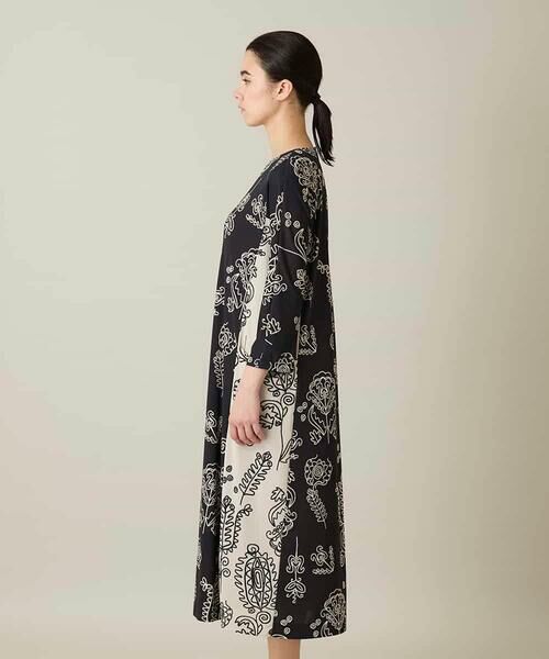 HIROKO KOSHINO / ヒロココシノ ロング・マキシ丈ワンピース | ボタニカルプリントサイドポケットワンピース /日本製/洗える | 詳細2