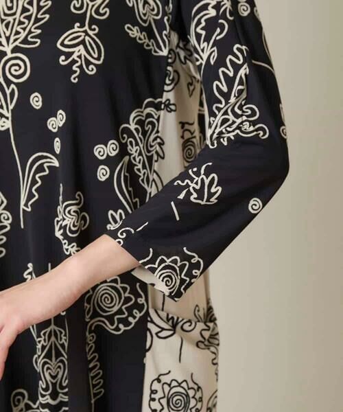 HIROKO KOSHINO / ヒロココシノ ロング・マキシ丈ワンピース | ボタニカルプリントサイドポケットワンピース /日本製/洗える | 詳細6