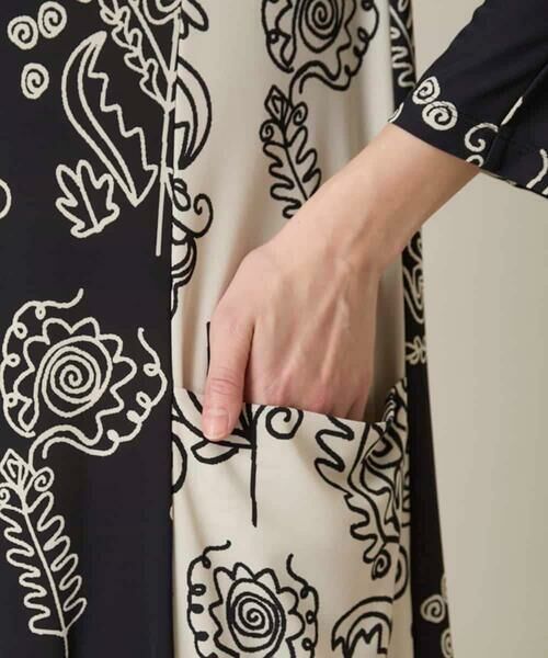 HIROKO KOSHINO / ヒロココシノ ロング・マキシ丈ワンピース | ボタニカルプリントサイドポケットワンピース /日本製/洗える | 詳細7