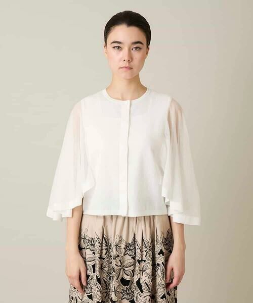 HIROKO KOSHINO / ヒロココシノ カーディガン・ボレロ | フレアスリーブシアーニットカーディガン /洗える | 詳細2