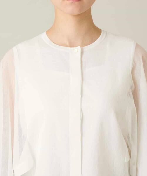 HIROKO KOSHINO / ヒロココシノ カーディガン・ボレロ | フレアスリーブシアーニットカーディガン /洗える | 詳細5