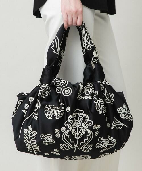 HIROKO KOSHINO / ヒロココシノ トートバッグ | ボタニカルプリントバッグ（ブラック）