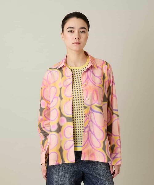 HIROKO KOSHINO / ヒロココシノ シャツ・ブラウス | フラワーファジーローンシャツ（ピンク）