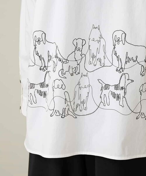 HIROKO KOSHINO / ヒロココシノ シャツ・ブラウス | ドッグ刺繍プリントブロードシャツ | 詳細10