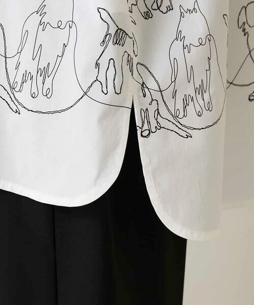 HIROKO KOSHINO / ヒロココシノ シャツ・ブラウス | ドッグ刺繍プリントブロードシャツ | 詳細9