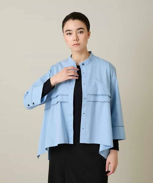 HIROKO KOSHINO / ヒロココシノ シャツ・ブラウス | ジグザグステッチブラウス/洗える | 詳細1