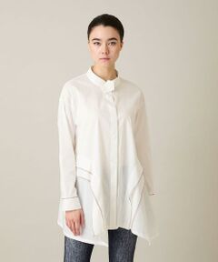 HIROKO KOSHINO / ヒロココシノ シャツ・ブラウス | 配色ジグザグステッチチュニックブラウス/洗える