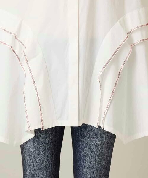 HIROKO KOSHINO / ヒロココシノ シャツ・ブラウス | 配色ジグザグステッチチュニックブラウス/洗える | 詳細10