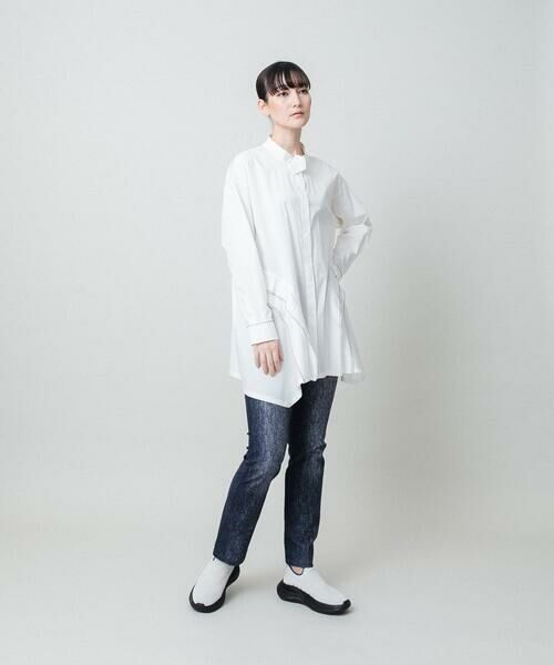 HIROKO KOSHINO / ヒロココシノ シャツ・ブラウス | 配色ジグザグステッチチュニックブラウス/洗える | 詳細12