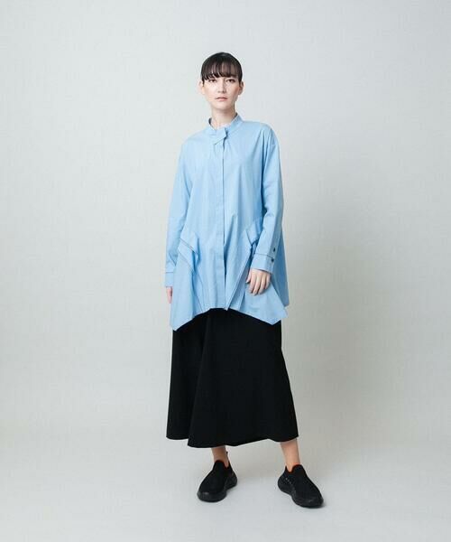 HIROKO KOSHINO / ヒロココシノ シャツ・ブラウス | 配色ジグザグステッチチュニックブラウス/洗える | 詳細14