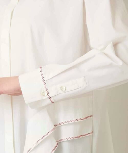 HIROKO KOSHINO / ヒロココシノ シャツ・ブラウス | 配色ジグザグステッチチュニックブラウス/洗える | 詳細9