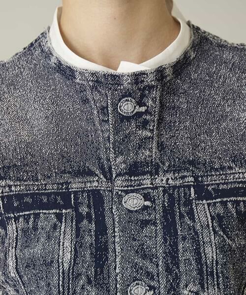 HIROKO KOSHINO / ヒロココシノ ベスト | 立体ストレッチデニムノーカラーベスト/日本製/洗える | 詳細1