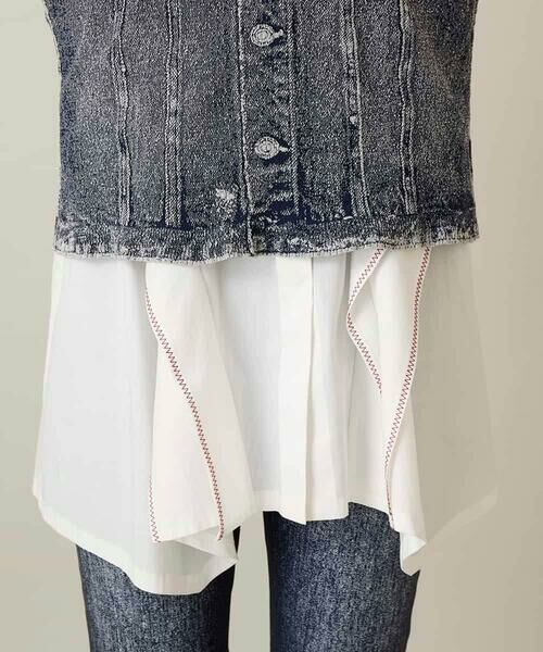 HIROKO KOSHINO / ヒロココシノ ベスト | 立体ストレッチデニムノーカラーベスト/日本製/洗える | 詳細2
