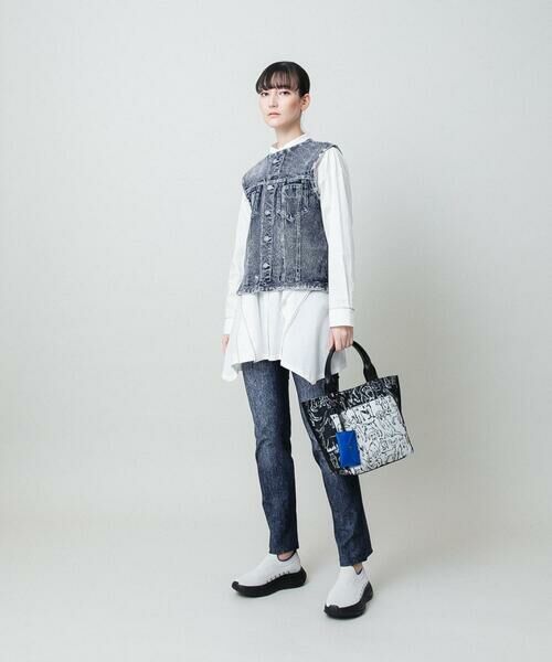 HIROKO KOSHINO / ヒロココシノ ベスト | 立体ストレッチデニムノーカラーベスト/日本製/洗える | 詳細7
