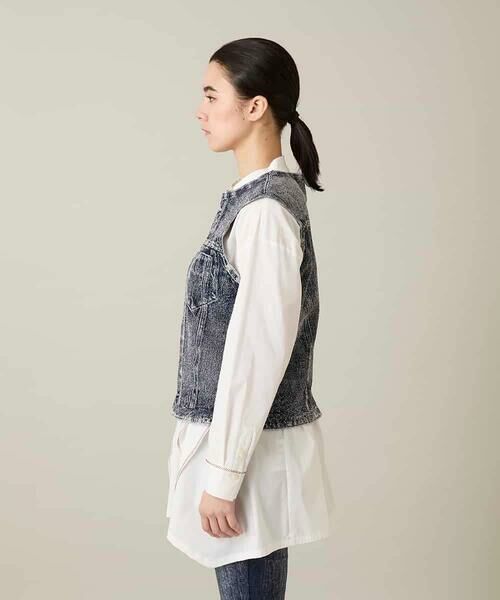 HIROKO KOSHINO / ヒロココシノ ベスト | 立体ストレッチデニムノーカラーベスト/日本製/洗える | 詳細9