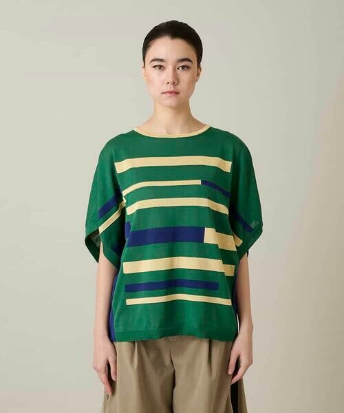 HIROKO KOSHINO / ヒロココシノ ニット・セーター | ハイゲージカラーブロックニットプルオーバー/日本製/洗える | 詳細1