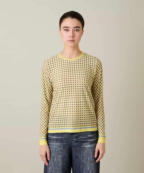 HIROKO KOSHINO / ヒロココシノ カットソー | ファジーチェックプルオーバー/日本製/洗える | 詳細1