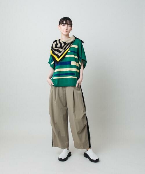 HIROKO KOSHINO / ヒロココシノ チノ・ワークパンツ | 配色ラインカーブタックパンツ | 詳細11