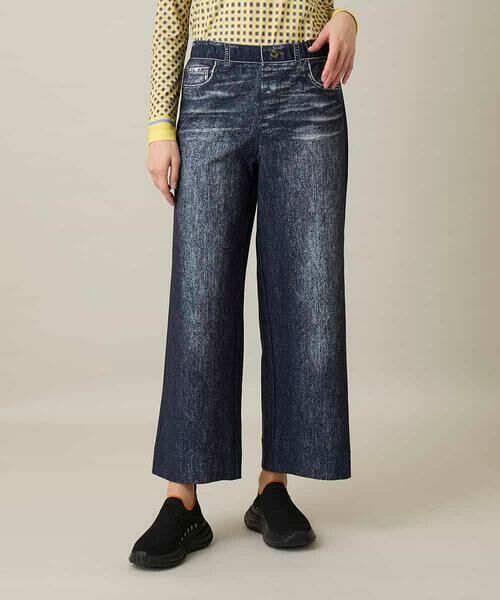 HIROKO KOSHINO / ヒロココシノ その他パンツ | ストレッチデニムワイドパンツ/日本製/洗える（ブルー）