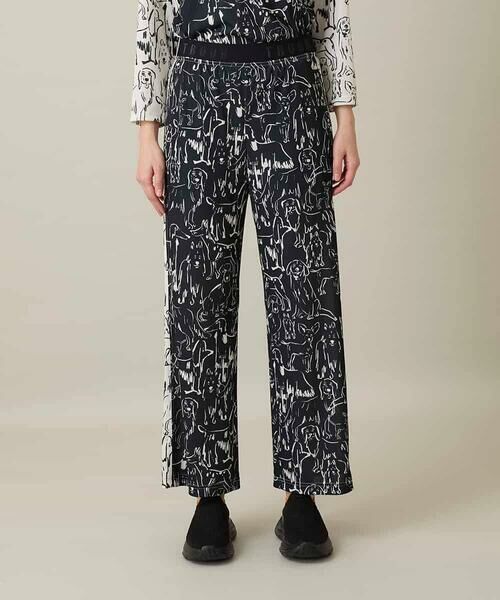 HIROKO KOSHINO / ヒロココシノ チノ・ワークパンツ | ドッグモチーフイージーパンツ/日本製/洗える | 詳細1
