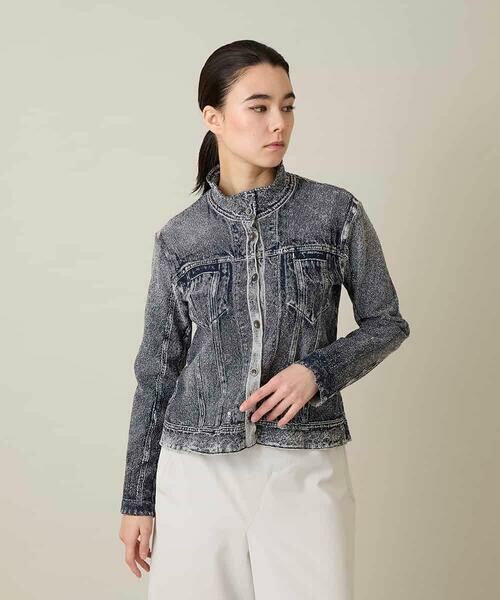 HIROKO KOSHINO / ヒロココシノ セットアップ | 立体ストレッチデニムスタンドカラージャケット/日本製/洗える | 詳細1