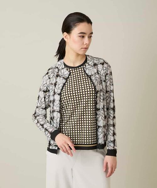HIROKO KOSHINO / ヒロココシノ その他アウター | ファジーフラワーチュールブルゾン/日本製/洗える（ブラック）