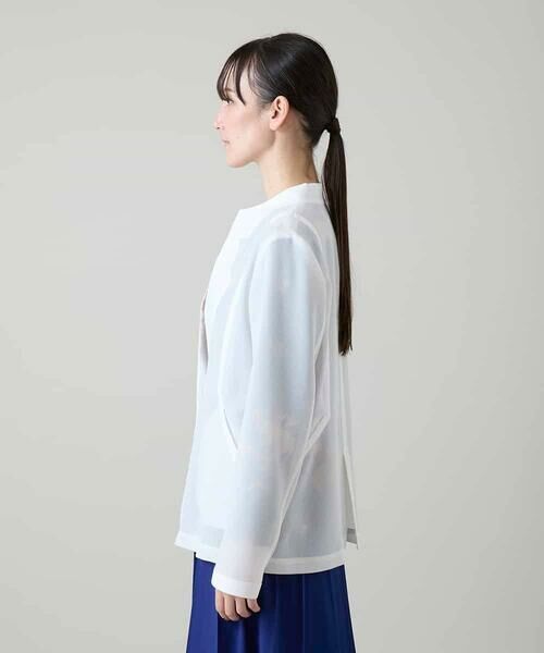 HIROKO KOSHINO / ヒロココシノ ノーカラージャケット | メッシュシアージャケット/日本製 | 詳細3