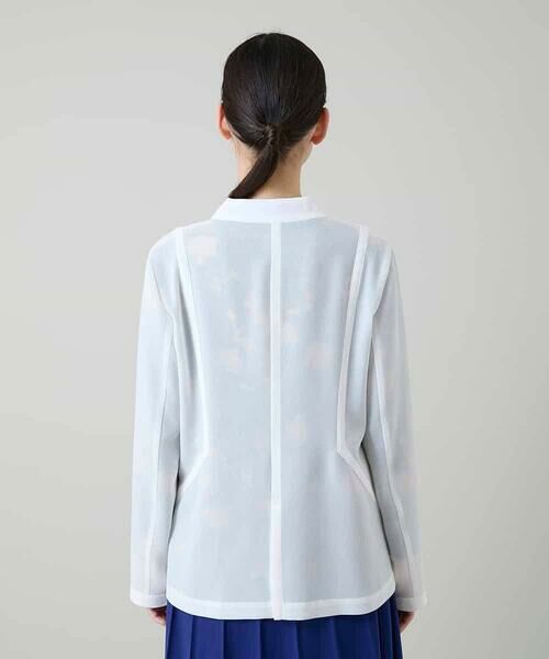 HIROKO KOSHINO / ヒロココシノ ノーカラージャケット | メッシュシアージャケット/日本製 | 詳細4
