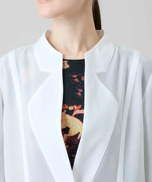 HIROKO KOSHINO / ヒロココシノ ノーカラージャケット | メッシュシアージャケット/日本製 | 詳細5