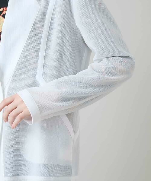 HIROKO KOSHINO / ヒロココシノ ノーカラージャケット | メッシュシアージャケット/日本製 | 詳細7