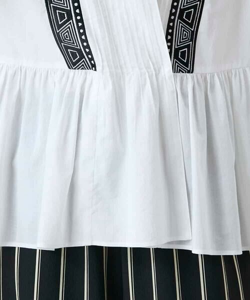 HIROKO KOSHINO / ヒロココシノ シャツ・ブラウス | 刺繍アクセントカシュクールブラウス/洗える | 詳細7