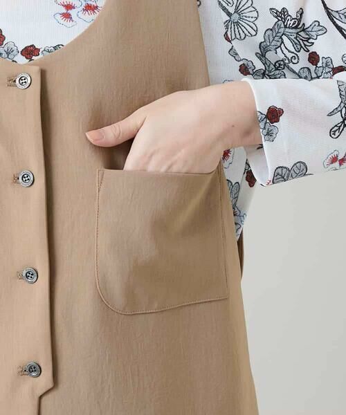 HIROKO KOSHINO / ヒロココシノ ベスト | ロングスリットデザインジレ /日本製/洗える | 詳細10