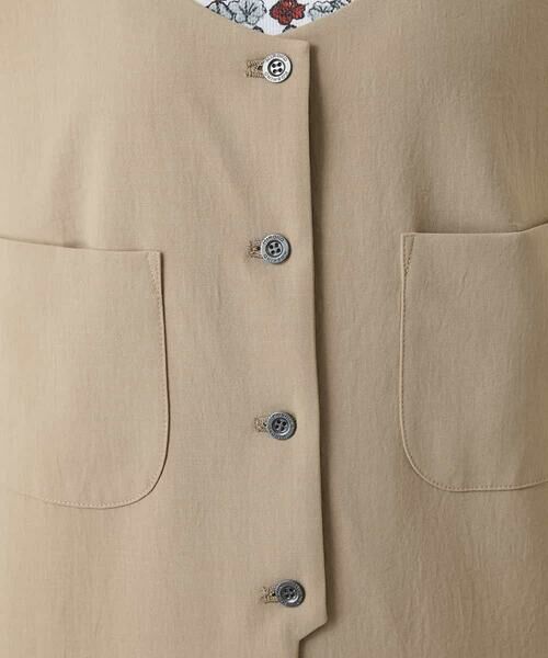 HIROKO KOSHINO / ヒロココシノ ベスト | ロングスリットデザインジレ /日本製/洗える | 詳細14