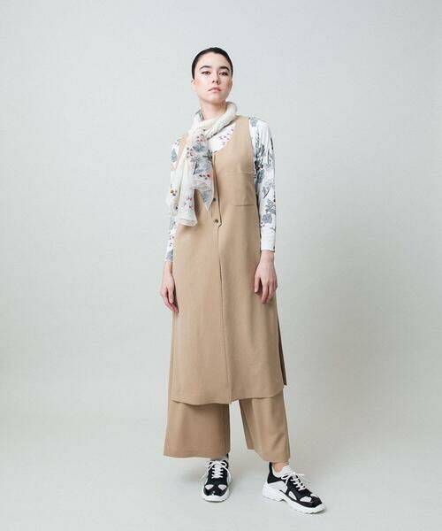 HIROKO KOSHINO / ヒロココシノ ベスト | ロングスリットデザインジレ /日本製/洗える | 詳細18