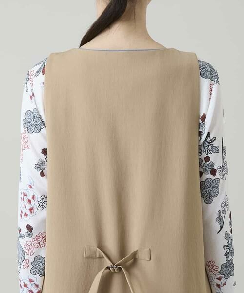 HIROKO KOSHINO / ヒロココシノ ベスト | ロングスリットデザインジレ /日本製/洗える | 詳細6