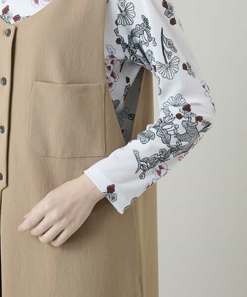 HIROKO KOSHINO / ヒロココシノ ベスト | ロングスリットデザインジレ /日本製/洗える | 詳細8