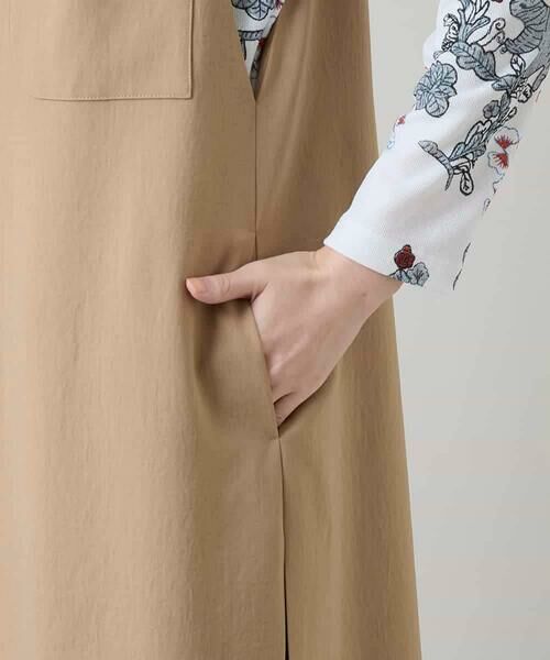 HIROKO KOSHINO / ヒロココシノ ベスト | ロングスリットデザインジレ /日本製/洗える | 詳細9