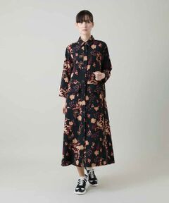 HIROKO KOSHINO / ヒロココシノ ロング・マキシ丈ワンピース | オリエンタルアニマルプリントワンピース /日本製/洗える