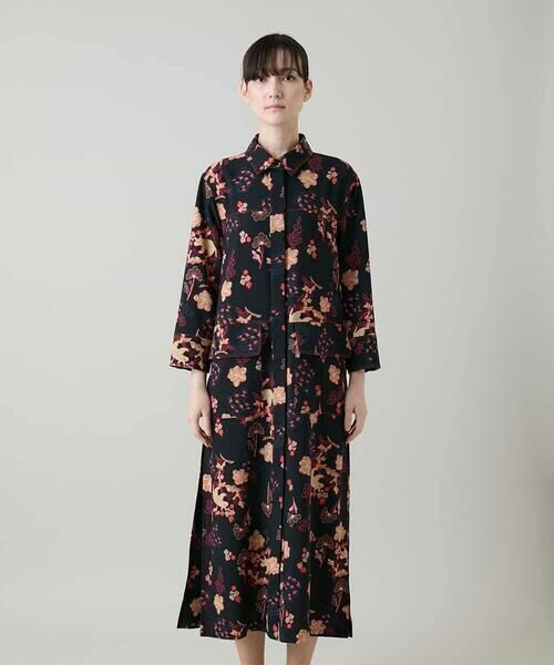 HIROKO KOSHINO / ヒロココシノ ロング・マキシ丈ワンピース | オリエンタルアニマルプリントワンピース /日本製/洗える | 詳細2