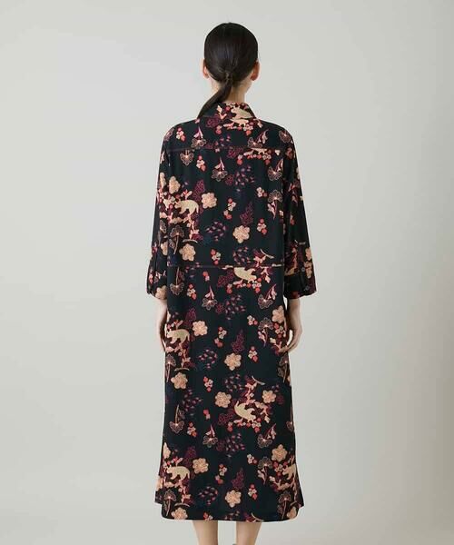 HIROKO KOSHINO / ヒロココシノ ロング・マキシ丈ワンピース | オリエンタルアニマルプリントワンピース /日本製/洗える | 詳細4